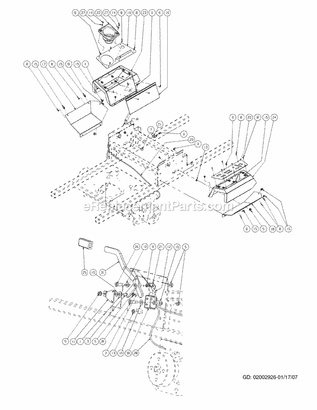 Brake Assembly Diagram and Parts List for M48-KW 53AI8CTV750 Cub Cadet Sprayer